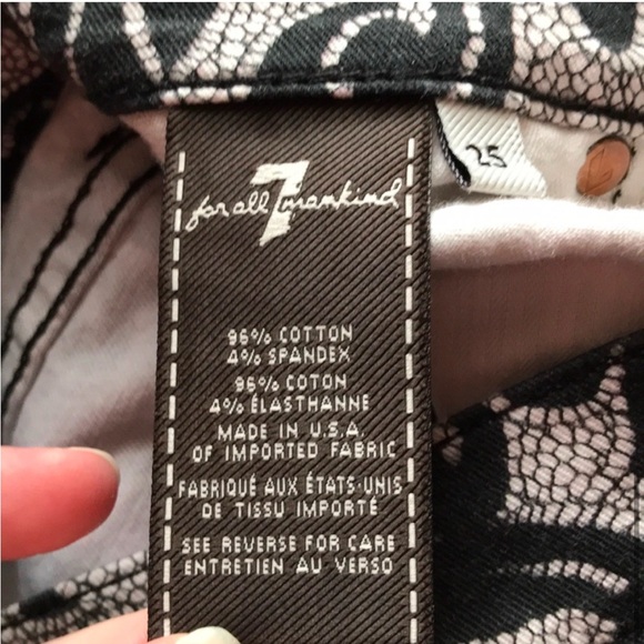 7 for all mankind lace print skinny jeans - Picture 6 of 7